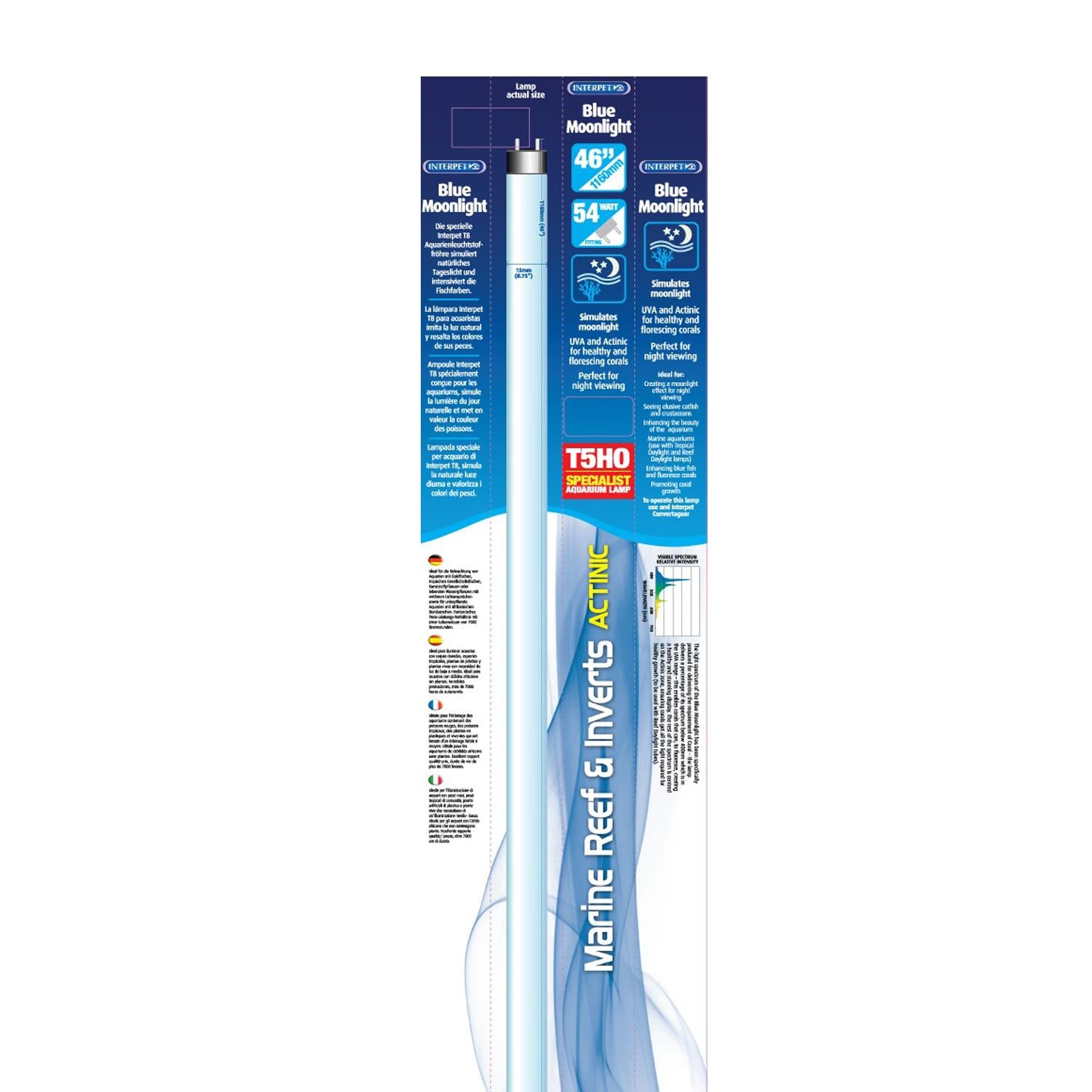 INTERPET T5 T8 REPLACEMENT UV UVA UVC AQUARIUM LINEAR TROPICAL MOON DAYLIGHT
