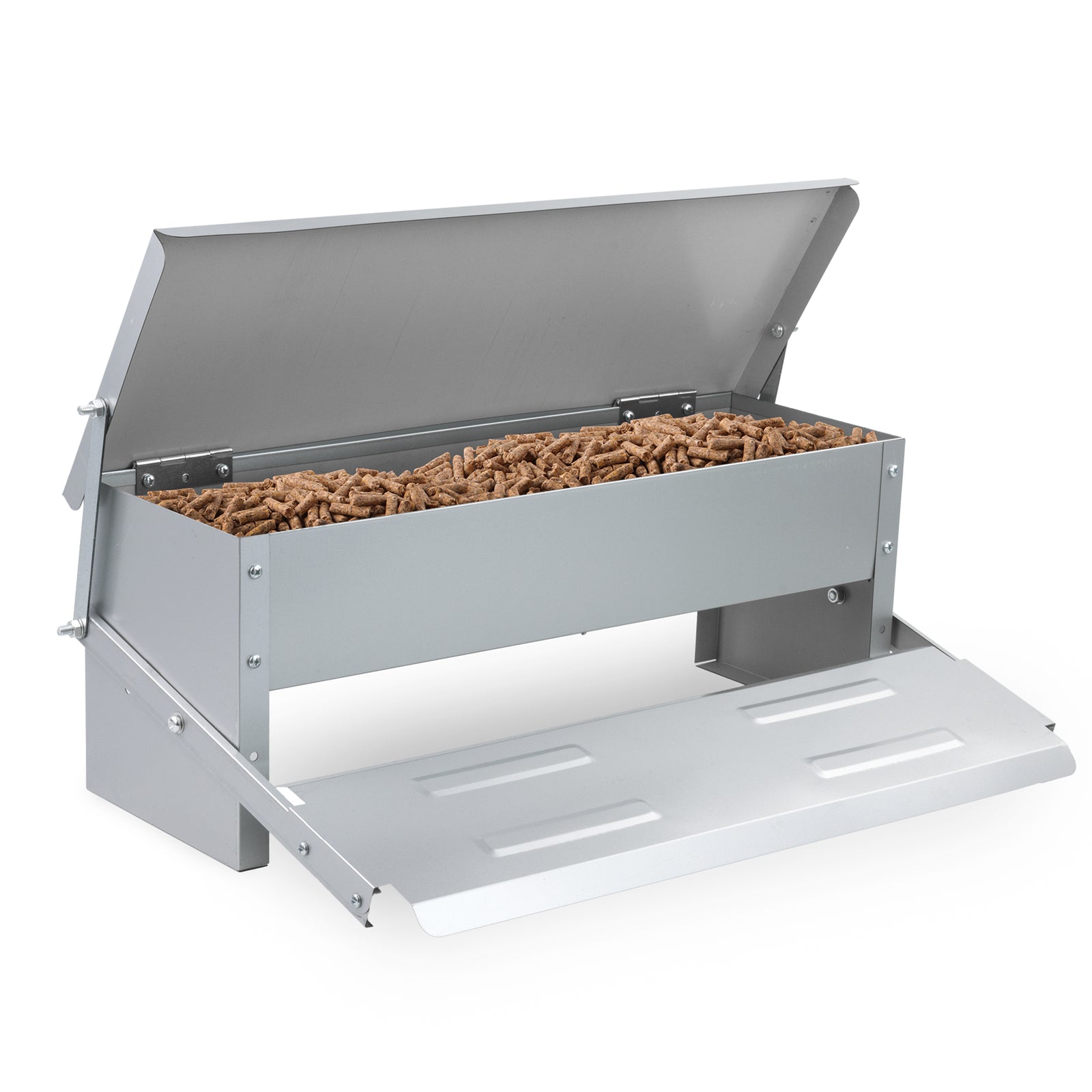 5KG AUTOMATIC OUTDOOR CHICKEN COOP FEEDER DUCK GOOSE PHEASANT TREADLE TROUGH