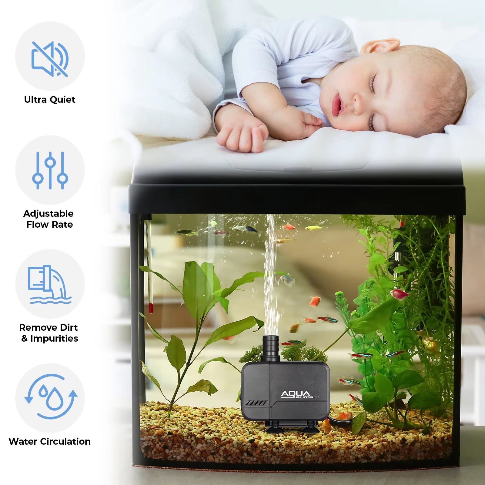 Submersible Water Pump for Pool Pond Aquarium Fish Tank Water Feature Fountain