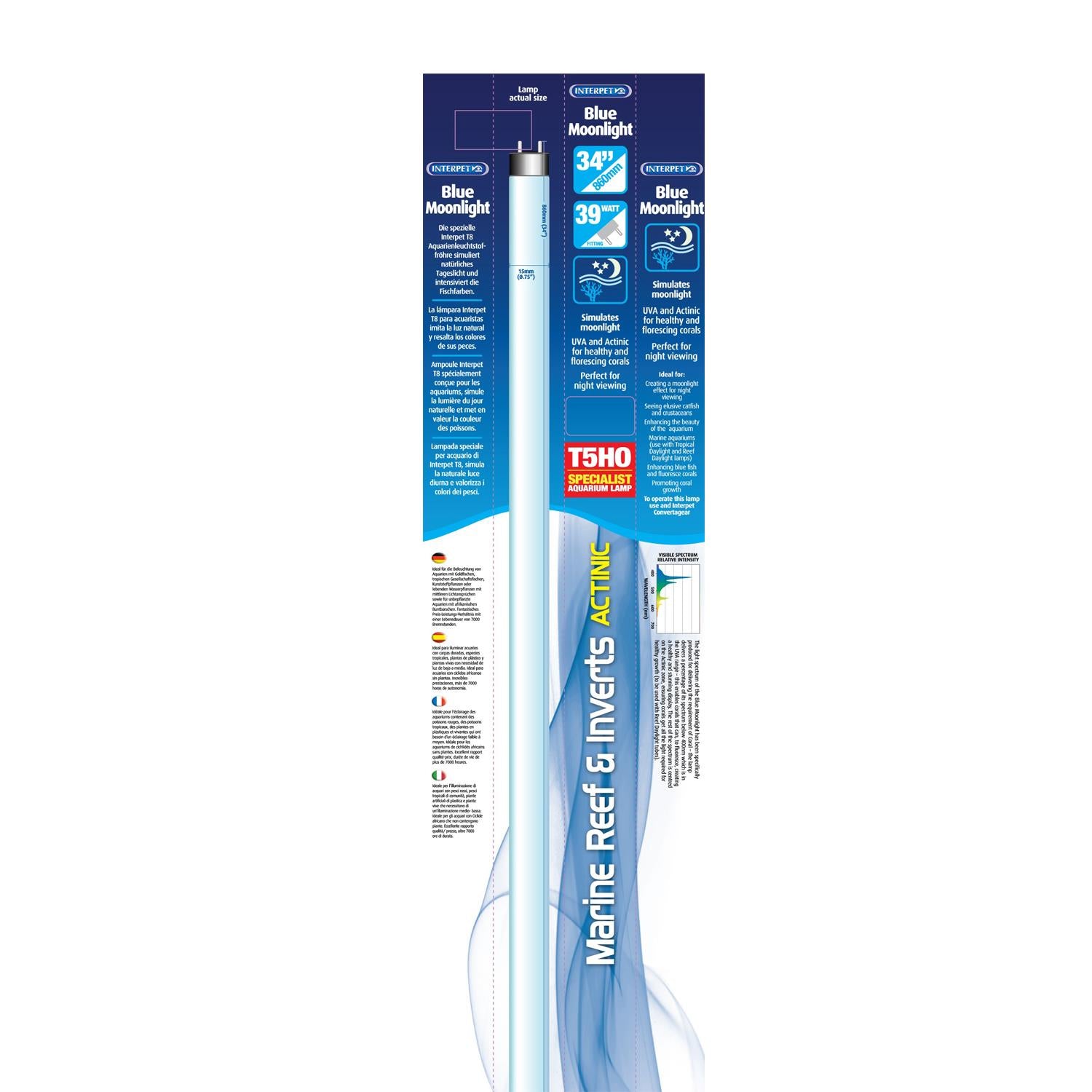 INTERPET T5 T8 REPLACEMENT UV UVA UVC AQUARIUM LINEAR TROPICAL MOON DAYLIGHT
